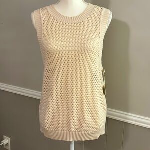 Spartina 449 Anette Sweater Vest Sand Dollar. NWT